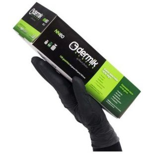Caja De 100 Guantes De Nitrilo Negro Bi Capa Talla M - 8
