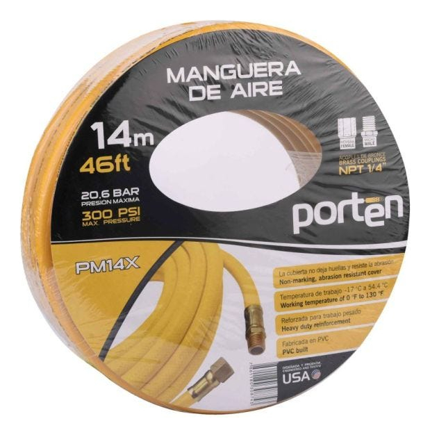 Manguera De 1/4 Pulgada X 14 Metros Macho / Hembra Porten