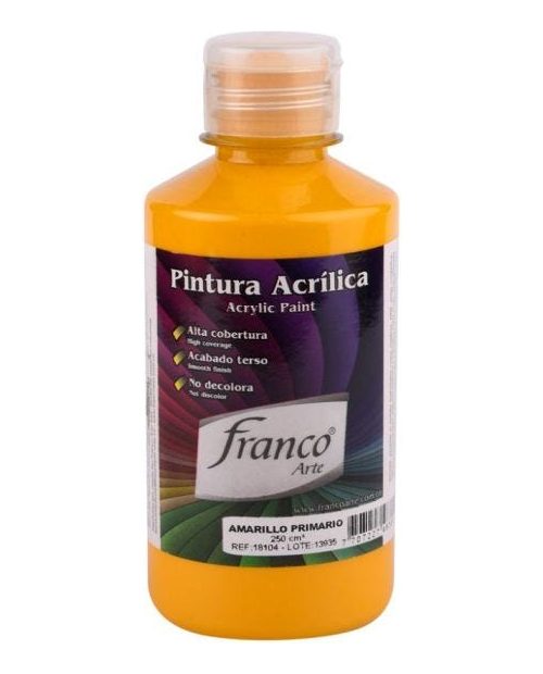Pintura Acrilica Amarillo 250ml Franco