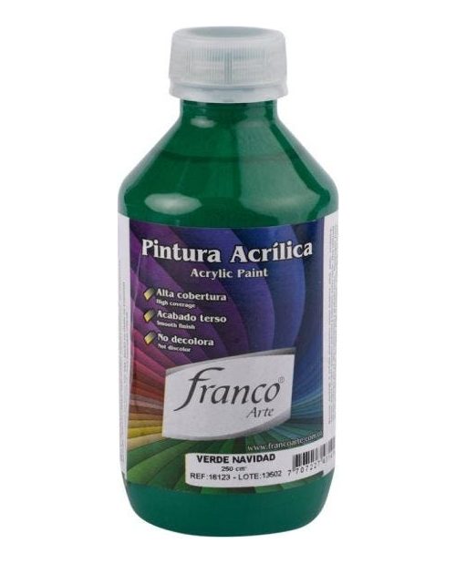 Pintura Acrilica Verde Navidad De 250ml Franco