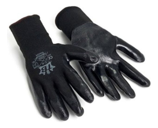 Guante Mecanico Nitrilo Liso Brillante Base De Nylon Talla 7