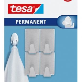 Juego De 4 Ganchos Permanente Rectangular Size S Metal Tesa
