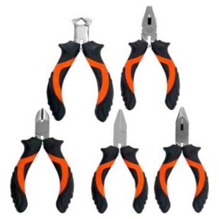 Juego De 5 Mini Alicates Con Mango De Goma Kendo
