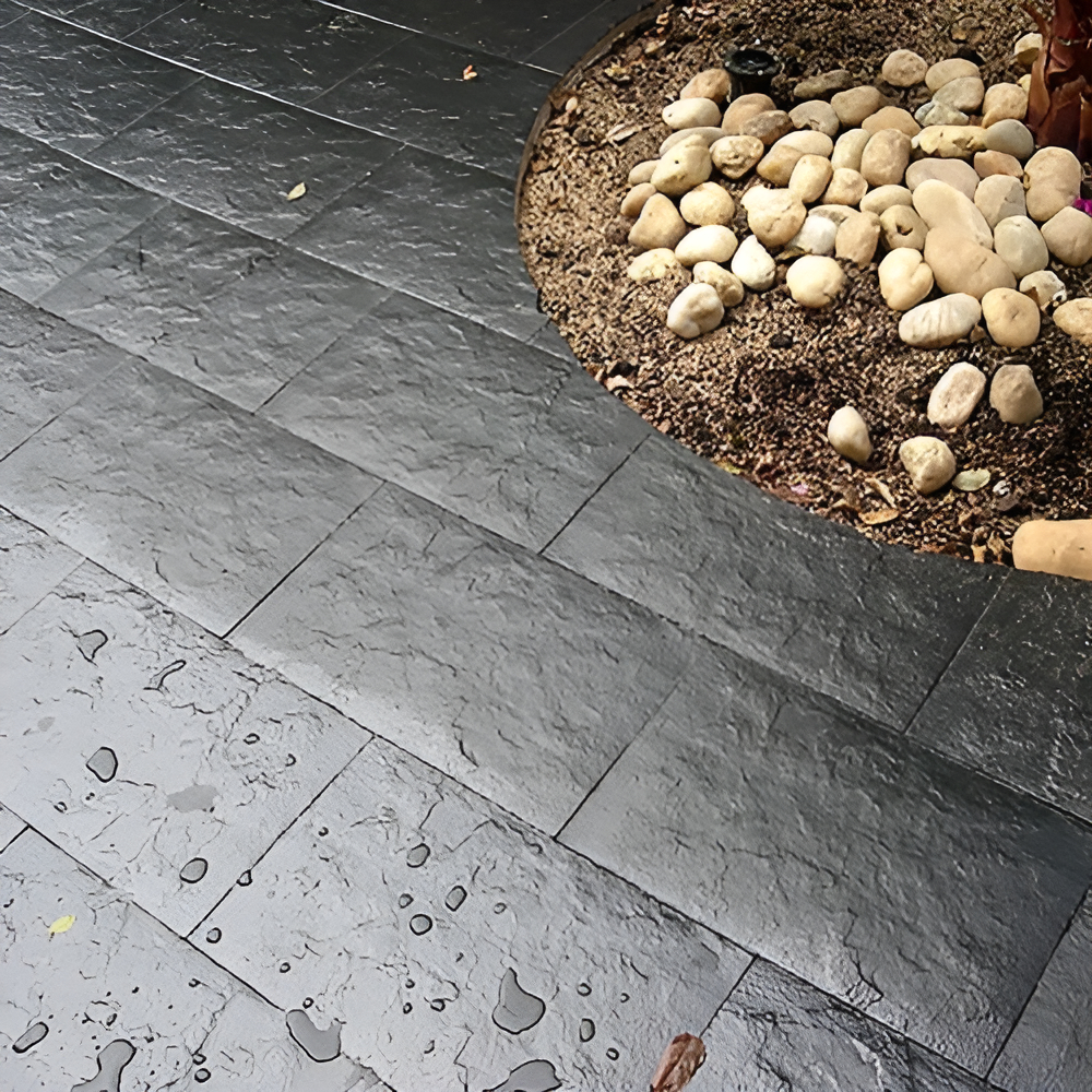 Piedra Laja Vulcano Negra 30x50x1.7 Cj0.30mt