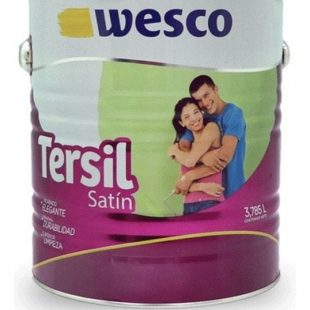 Pintura Tersil Satinado Blanco 3.78lt Wesco Para Interior Y
