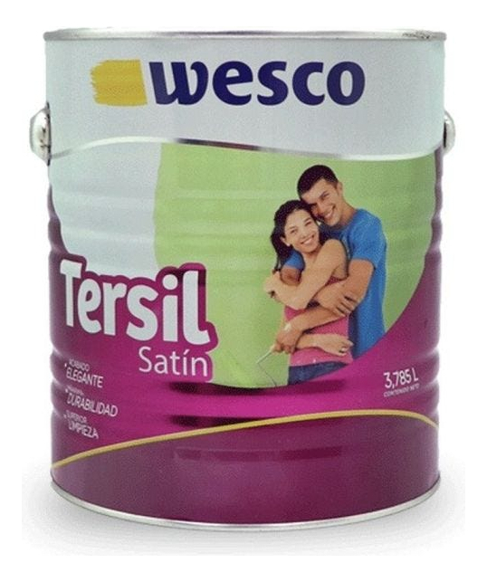 Pintura Tersil Satinado Blanco 3.78lt Wesco Para Interior Y