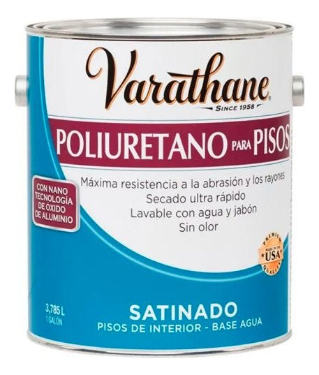 Barniz Trnsp Satin Poliur Int Al Agua 3.785lt Varathane