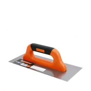 Llana metalica lisa de 120 x 280 milimetros con mango de goma kendo