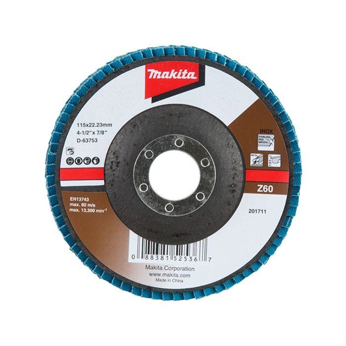 Disco flap zirconio #60 4-1/2 x 7/8" makita