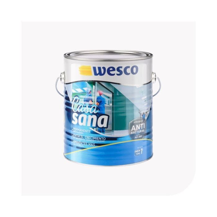 Pintura antibacterial blanca casa sana galon wesco