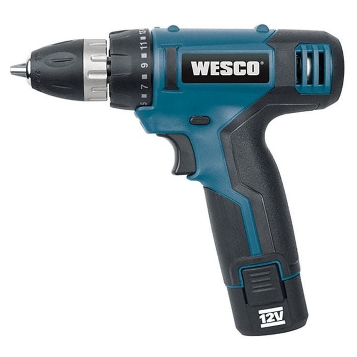 Taladro inalambrico 3/8 12v ion-litio 700 rpm wesco