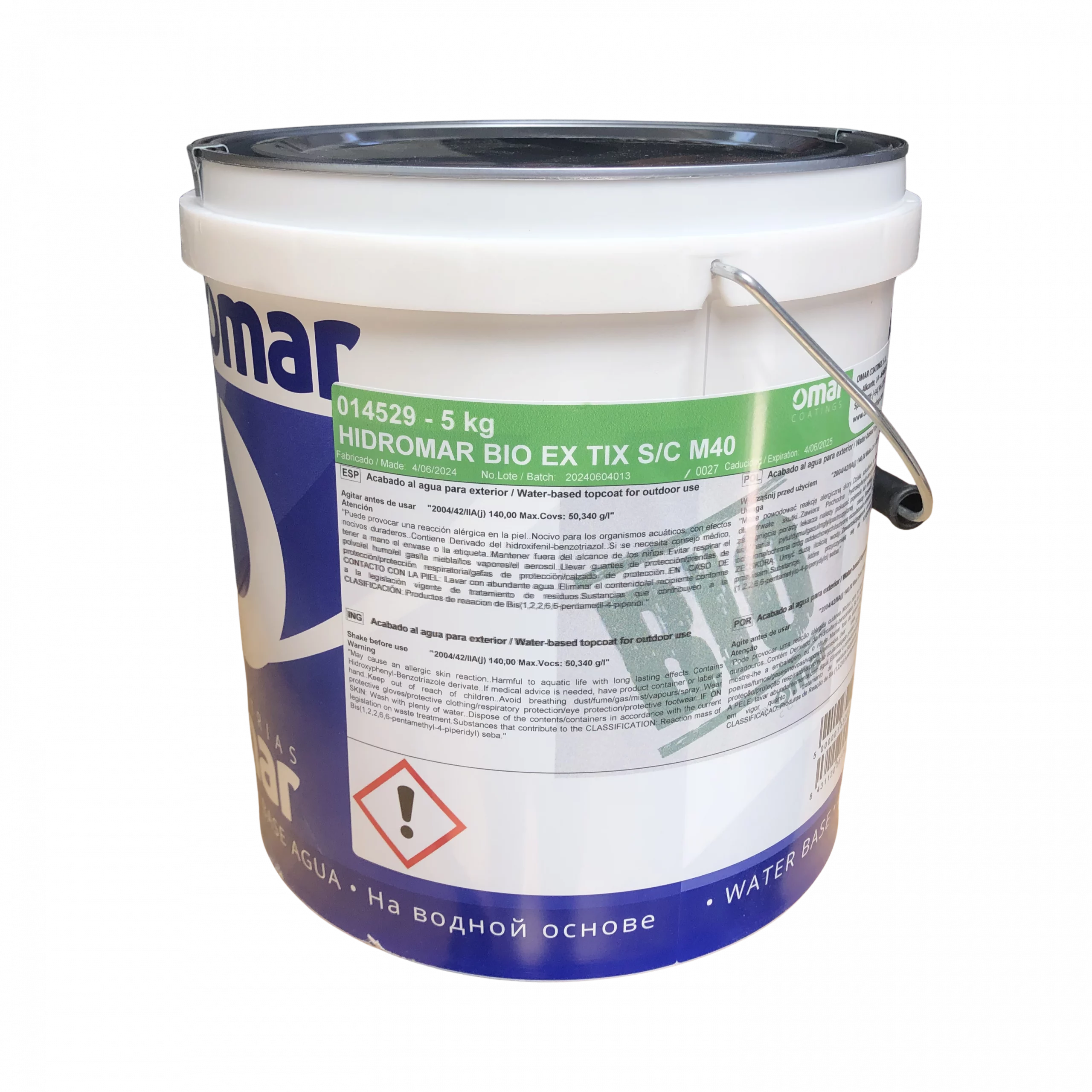 Barniz Laca para Madera Exterior Base Agua Bio Ext Tix M40 Galon 5 Litros